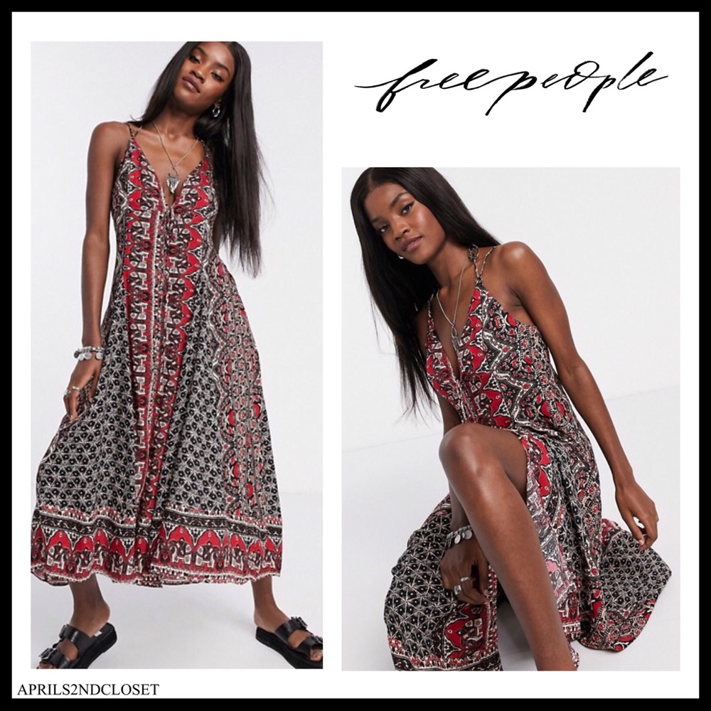 FREE PEOPLE BOHO MAXI MIDI TANK SLIP DRESS A2C - Picture 16 of 16